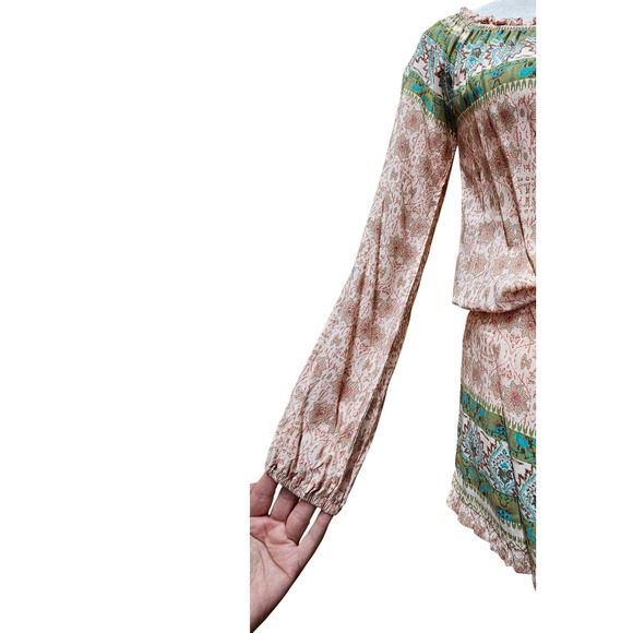 Cotton Candy LA Off The Shoulder Long‎ Sleeve Floral Shorts Romper Size Medium - Picture 8 of 11